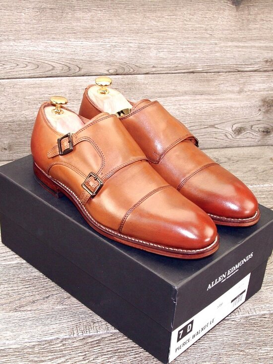* NIB * $450 Allen Edmonds PIERCE Monkstrap 7 D Walnut * add $15 new Trees main image 8